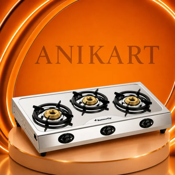 Butterfly Bolt Shakti Stainless Steel 3 Burner Gas Stove